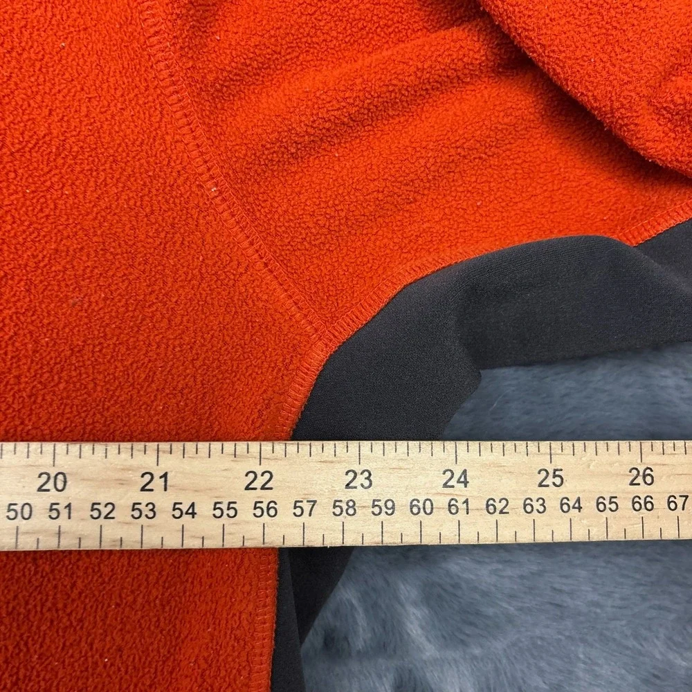 Banana Republic Mens Orange Quarter Zip Fleece Pullover Gray Trim Large 8851